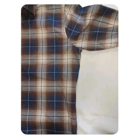 Daniel Hechter Brown  Plaid Long Sleeve Shirt Top Size Medium - Picture 7 of 15